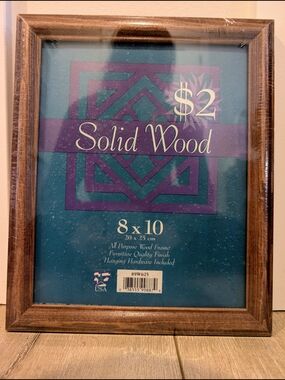 Vintage Solid Wood Frame In Package 8x10 Photo Frame - Brown, Made In The USA
